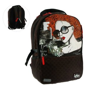 Рюкзак молодежный 39 х 30 х 17 см, эргономичная спинка + usb и аудио выход, deVENTE Red Label, Beauty , коричневый/оранжевый
