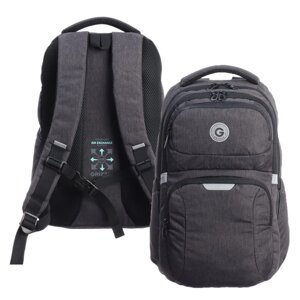 Рюкзак молодёжный 41 х 27 х 17 см, Grizzly, эргономичная спинка, отделение для ноутбука, серый