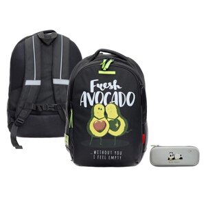 Рюкзак школьный Bruno Visconti "Авокадо. Любовь", 42 х 31 х 14 см, эргономичная спинка, пенал в подарок