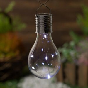 Садовый светильник на солнечной батарее «Лампочка», 8 14 8 см, 5 LED, свечение белое