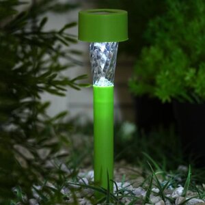 Садовый светильник на солнечной батарее «Зелёная трапеция», 4.5 30 4.5 см, 1 LED, свечение белое