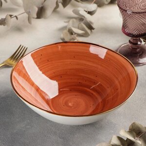 Салатник керамический «Сапфир», 1,3 л, 227,3 см, цвет оранжевый