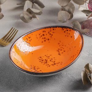 Салатник керамический «Созвездие», 1914 см, цвет оранжевый