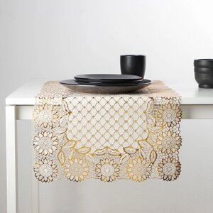 Салфетка ажурная для стола «Букет», 8440 см, ПВХ, цвет золото