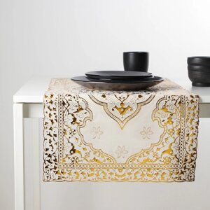 Салфетка ажурная для стола «Восток», 8440 см, ПВХ, цвет золотой