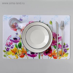Салфетка сервировочная на стол «Цветы акварель», 4227 см