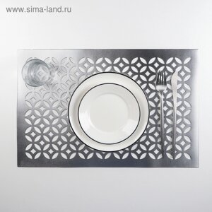 Салфетка сервировочная на стол «Грани», 4530 см, цвет серебряный