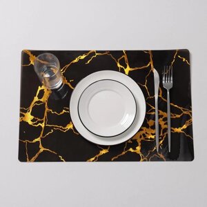 Салфетка сервировочная на стол «Мрамор», 4530 см, цвет чёрный