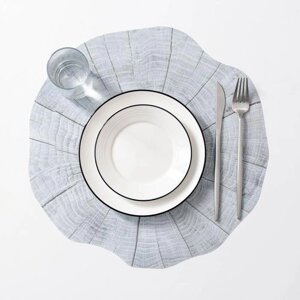 Салфетка сервировочная на стол «Спил», 3839 см, цвет серый