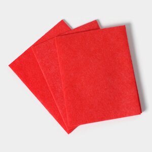 Салфетки вискозные универсальные Доляна, тряпки для уборки, 3 шт, 3038 см, цвет красный