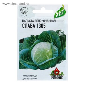 Семена Капуста белокочанная "Слава 1305", для квашения, 0,1 г серия ХИТ х3