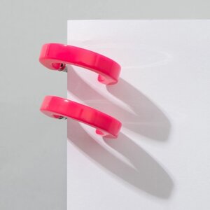Серьги акрил «Кольцо», цвет розовый, d=3 см