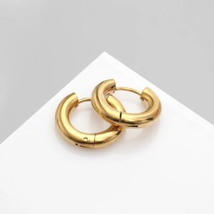 Серьги-кольца "Стальные" d=1,9 см, цвет золото