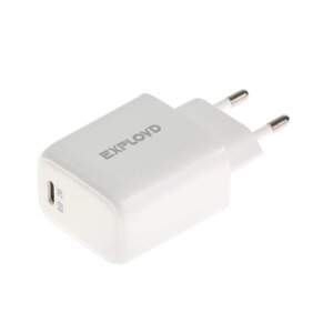Сетевое зарядное устройство Exployd EX-Z-1333, USB-C, 3 А, 20 Вт, быстрая зарядка, белое