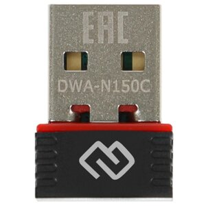 Сетевой адаптер Wi-Fi Digma DWA-N150C N150 USB 2.0 (ант. внутр.) 1ант. (упак. 1шт)