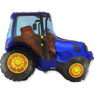 Шар фольгированный 12"Трактор синий», мини-фигура