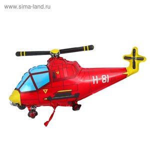 Шар фольгированный 12"Вертолёт», цвет красный