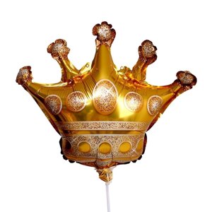 Шар фольгированный 15"Корона», цвет золотой