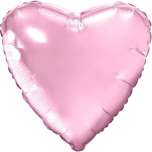 Шар фольгированный 19", сердце, цвет нежно-розовый