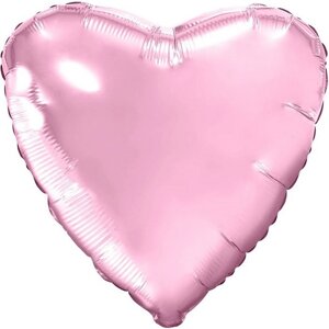 Шар фольгированный 19" сердце «Нежно-розовый»