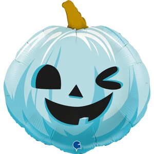 Шар фольгированный 22"Тыква на Хэллоуин», фигура, цвет голубой