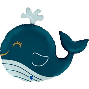 Шар фольгированный 26"Счастливый кит», фигура