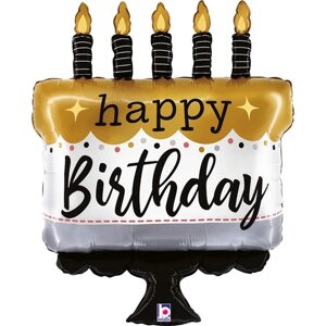 Шар фольгированный 28" фигура «Торт на день рождения»