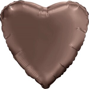 Шар фольгированный 30"Сердце», мистик какао, индивидуальная упаковка
