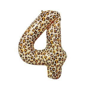 Шар фольгированный 32" Цифра 4, цвет леопард