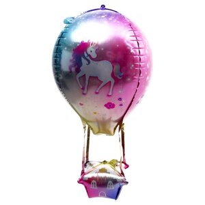 Шар фольгированный 35" 3D воздушный шар «Единороги»