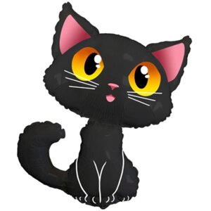 Шар фольгированный 36"Кот чёрный», фигура