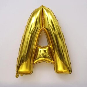 Шар фольгированный 40"Буква А», цвет золотой