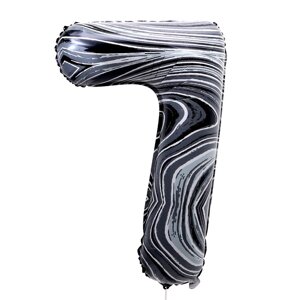 Шар фольгированный 40"Цифра 7», чёрный мрамор