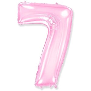 Шар фольгированный 40 «Цифра 7», розовый, Pink