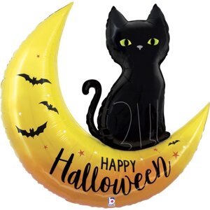 Шар фольгированный 41"Чёрная кошка на Хеллоуин», фигура, 1 шт.