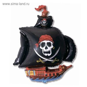 Шар фольгированный 41"Корабль пиратский», цвет чёрный