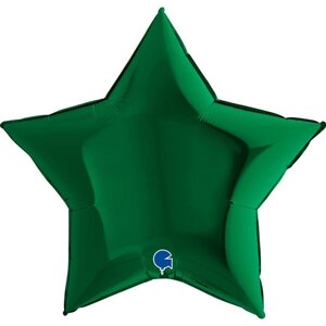 Шар фольгированный 9"Звезда тёмно-зелёная», мини-фигура