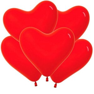 Шар латексный 11"Сердце» цвет красный, набор 50 шт.