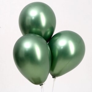 Шар латексный 9“хром, набор 100 шт, цвет натуральный зеленый