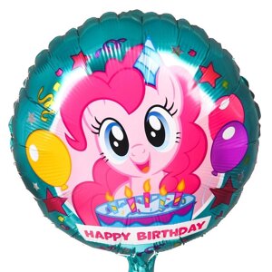 Шар воздушный "С Днем рождения!18 дюйм, фольгированный, My Little Pony