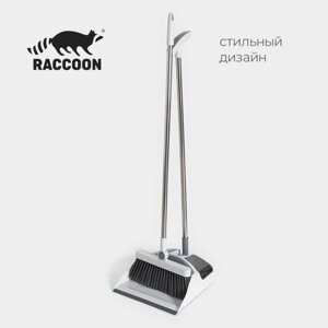 Щётка для пола с совком Raccoon: щётка 2394 см, совок 282789 см, цвет белый