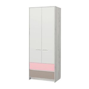 Шкаф 2-х створчатый «Зефир № 2», 800 536 2100 мм, цвет дуб эльза / розовый