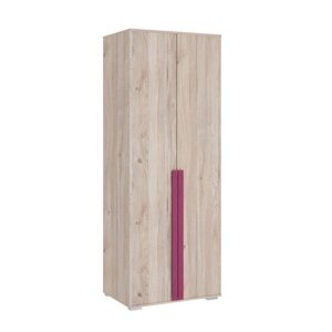 Шкаф двухдверный «Лайк 03.01», 800 550 2100 мм, цвет дуб мария / фуксия