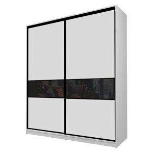 Шкаф-купе 2-х дверный Max 2/99, 22006002300 мм, цвет серый шагрень / стекло чёрное