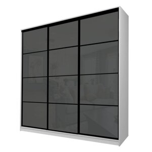 Шкаф-купе 3-х дверный Max 222, 26666002300 мм, цвет серый шагрень / стекло тёмно-серое