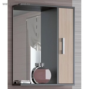 Шкаф-зеркало "Эко-65" 20 х 65 х 75 см, венге/дуб молочный правый