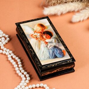 Шкатулка - купюрница «Ангелочки», 8,517 см, лаковая миниатюра