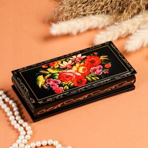 Шкатулка - купюрница «Полевые цветы», 8,517см, лаковая миниатюра
