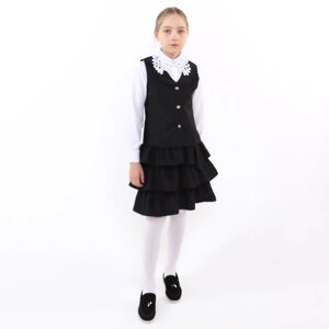 Школьный костюм для девочек, цвет чёрный, рост 140 см