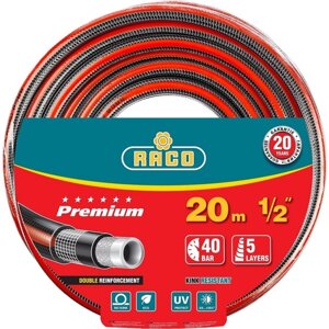 Шланг, ПВХ, d = 12 мм (1/2"L = 20 м, 40 атм., 5-слойный, армированный, RACO PREMIUM